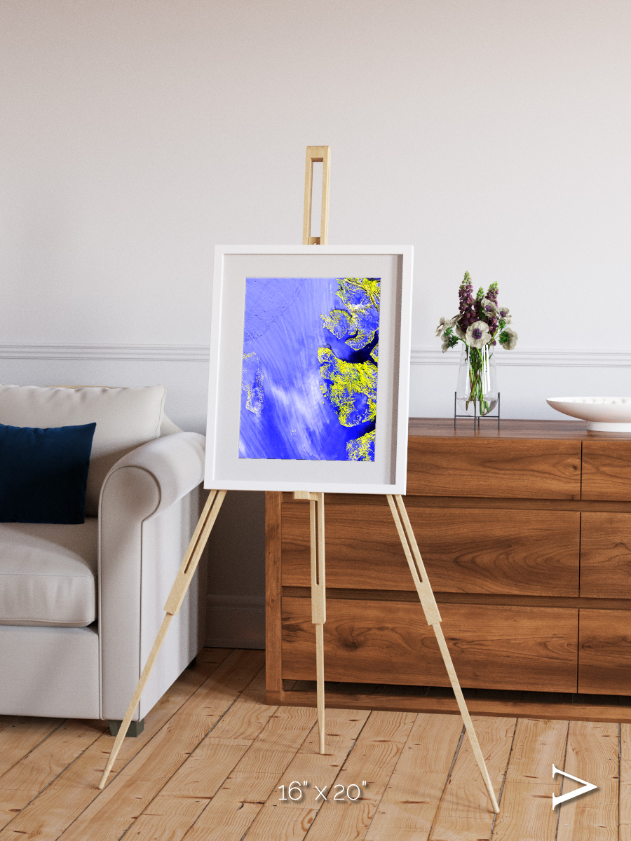 Islands in Snow, High Arctic Framed & Mounted Print