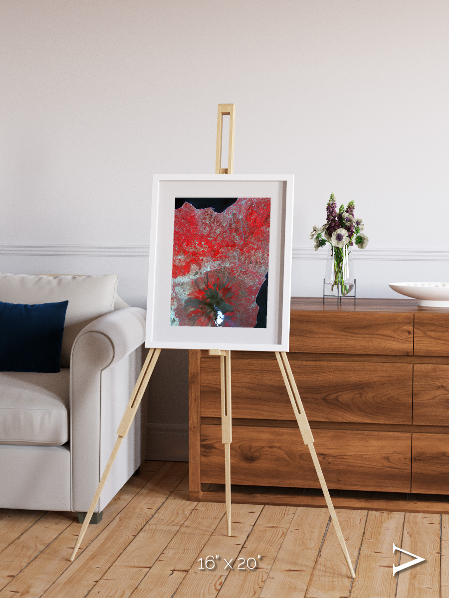 Painted Archipelago, Mt Etna Framed & Mounted Print