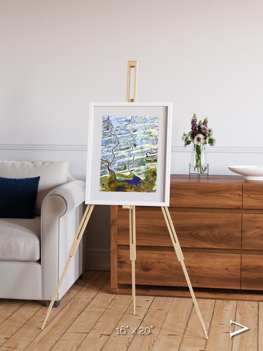 Islands in Blue, Niger River Framed & Mounted Print