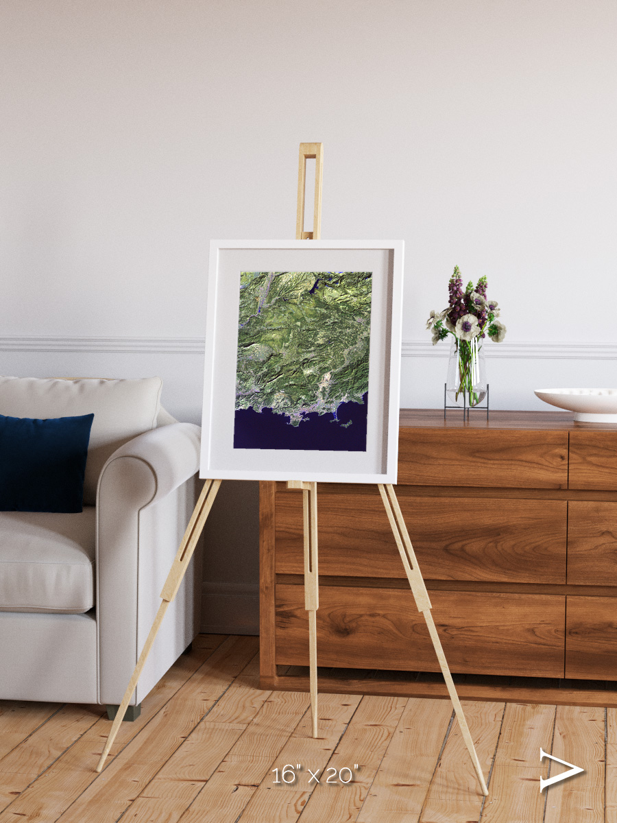 Bay and Shore, Southern Coast of France Framed & Mounted Print