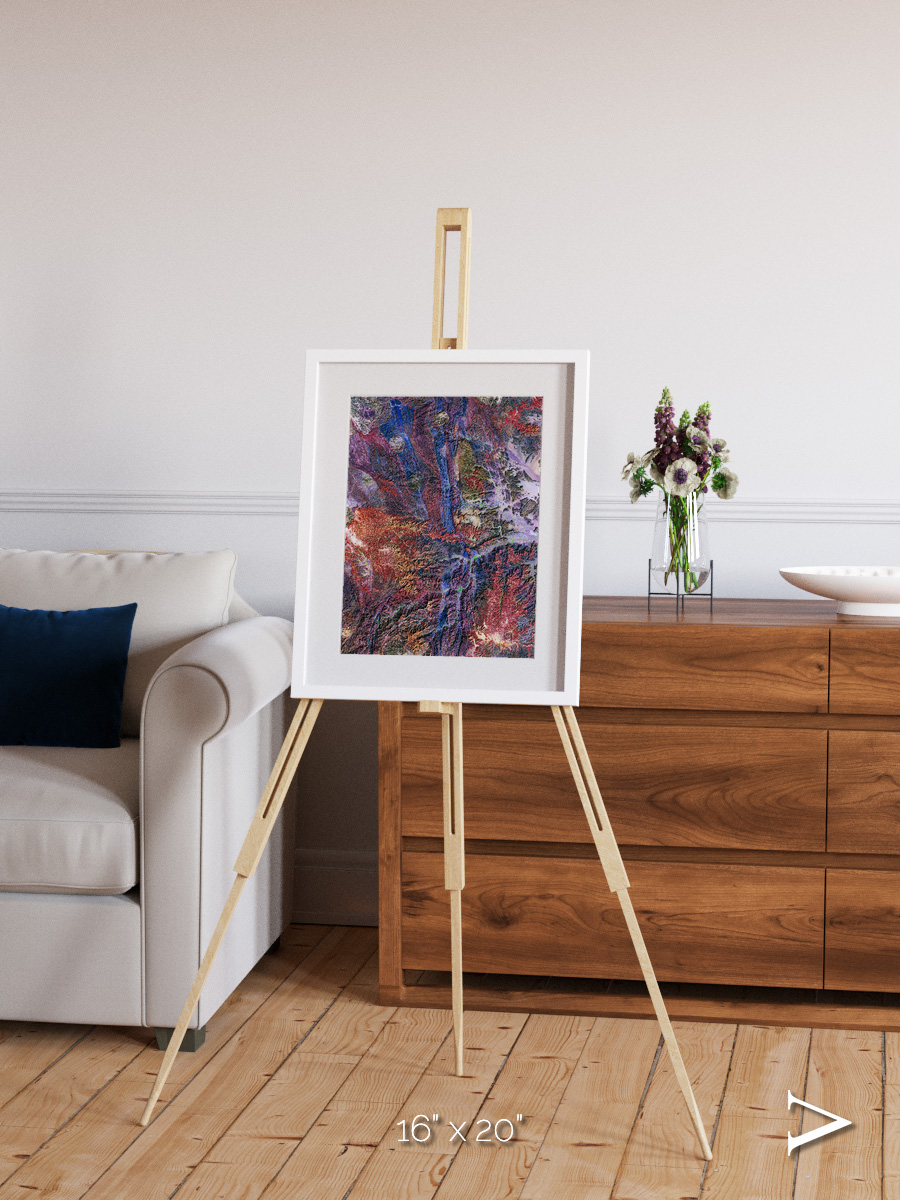 Geologic Tapestry, Asharah Fault Zone Framed & Mounted Print