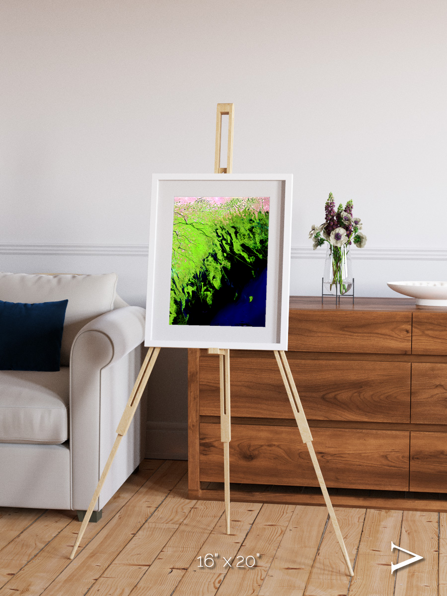 Delta Mosaic, Volga River Delta Framed & Mounted Print