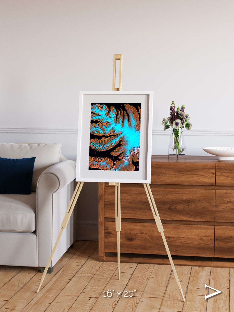 Frozen Currents, West Fjords Framed & Mounted Print