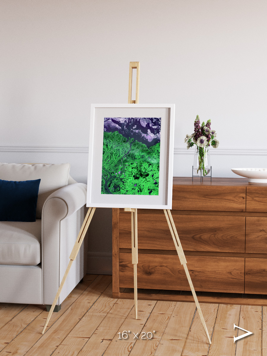 Polar Flow, Yukon Delta Framed & Mounted Print