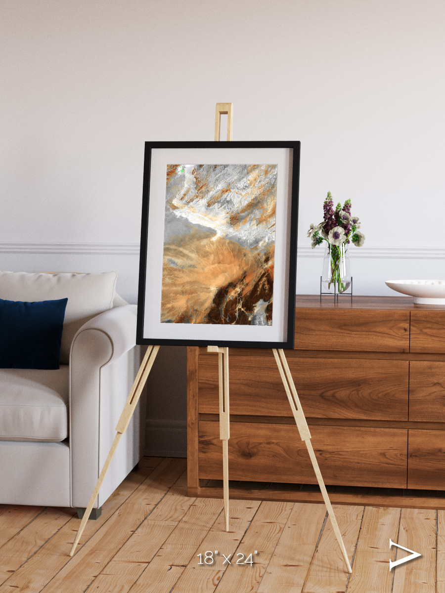 Etched Sands, Algerian Sahara Framed & Mounted Print