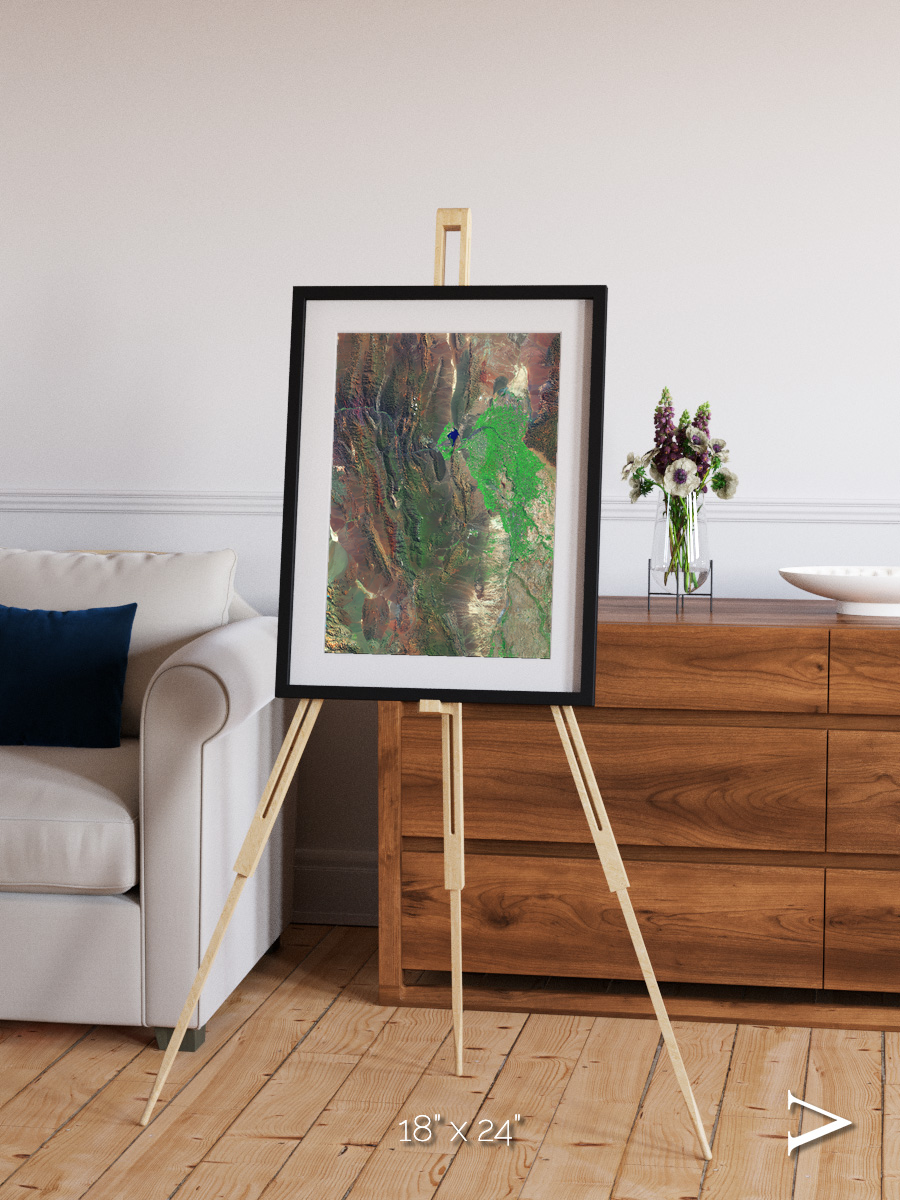 Channel Lines, Barreal Blanco Framed & Mounted Print