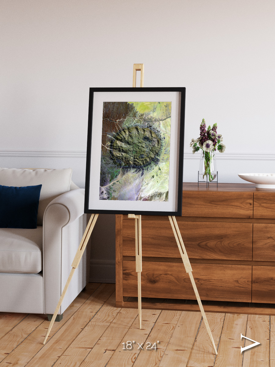 Windwritten Dunes, Brandberg Massif Framed & Mounted Print