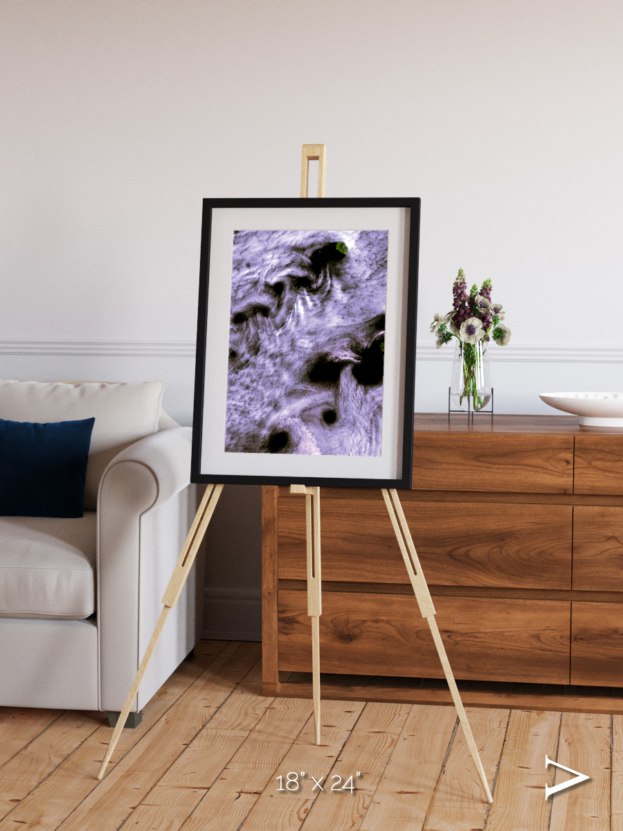 Vortices over Broutona, Kuril Islands Framed & Mounted Print