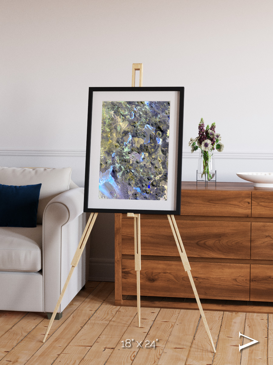 Lava Lines, Chilean Volcanoes Framed & Mounted Print