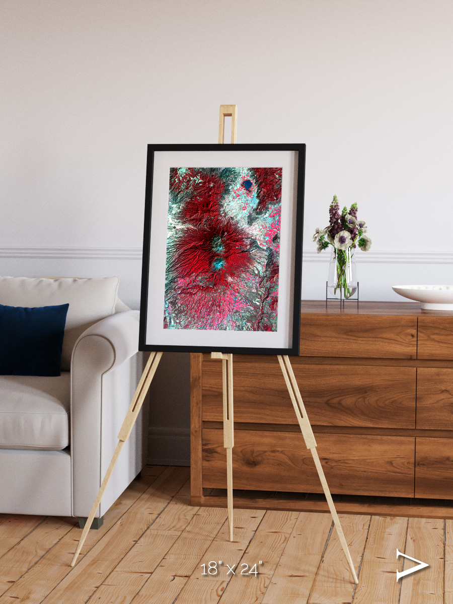Lava Lines, Colima Volcano Framed & Mounted Print
