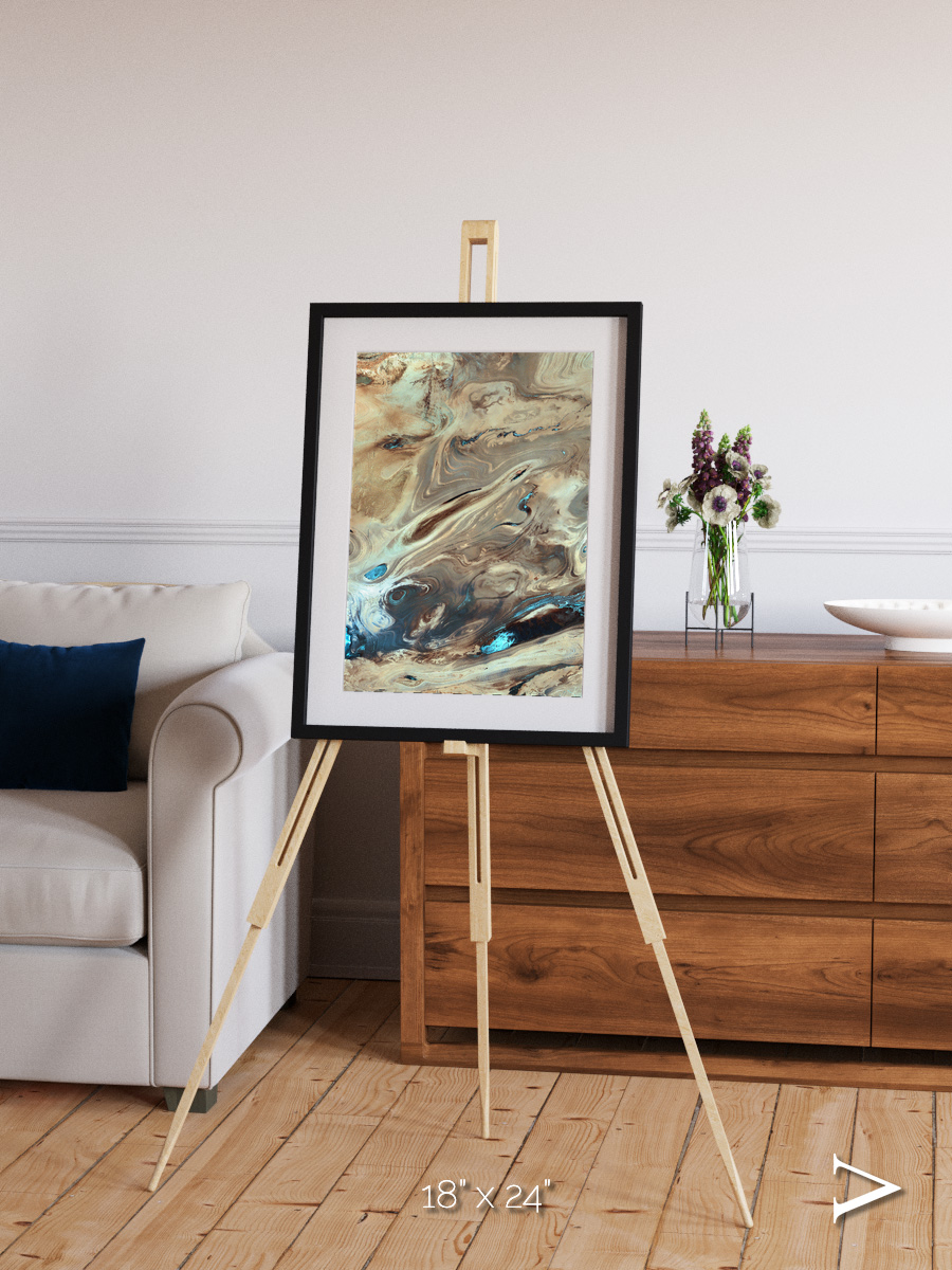 Saline Patterns, Dasht-e Kevir Framed & Mounted Print