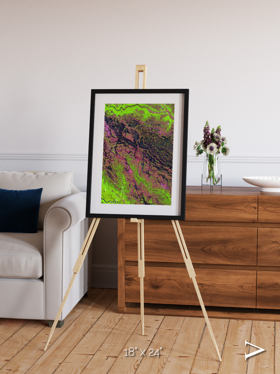 Channel Lines, Demini River Framed & Mounted Print