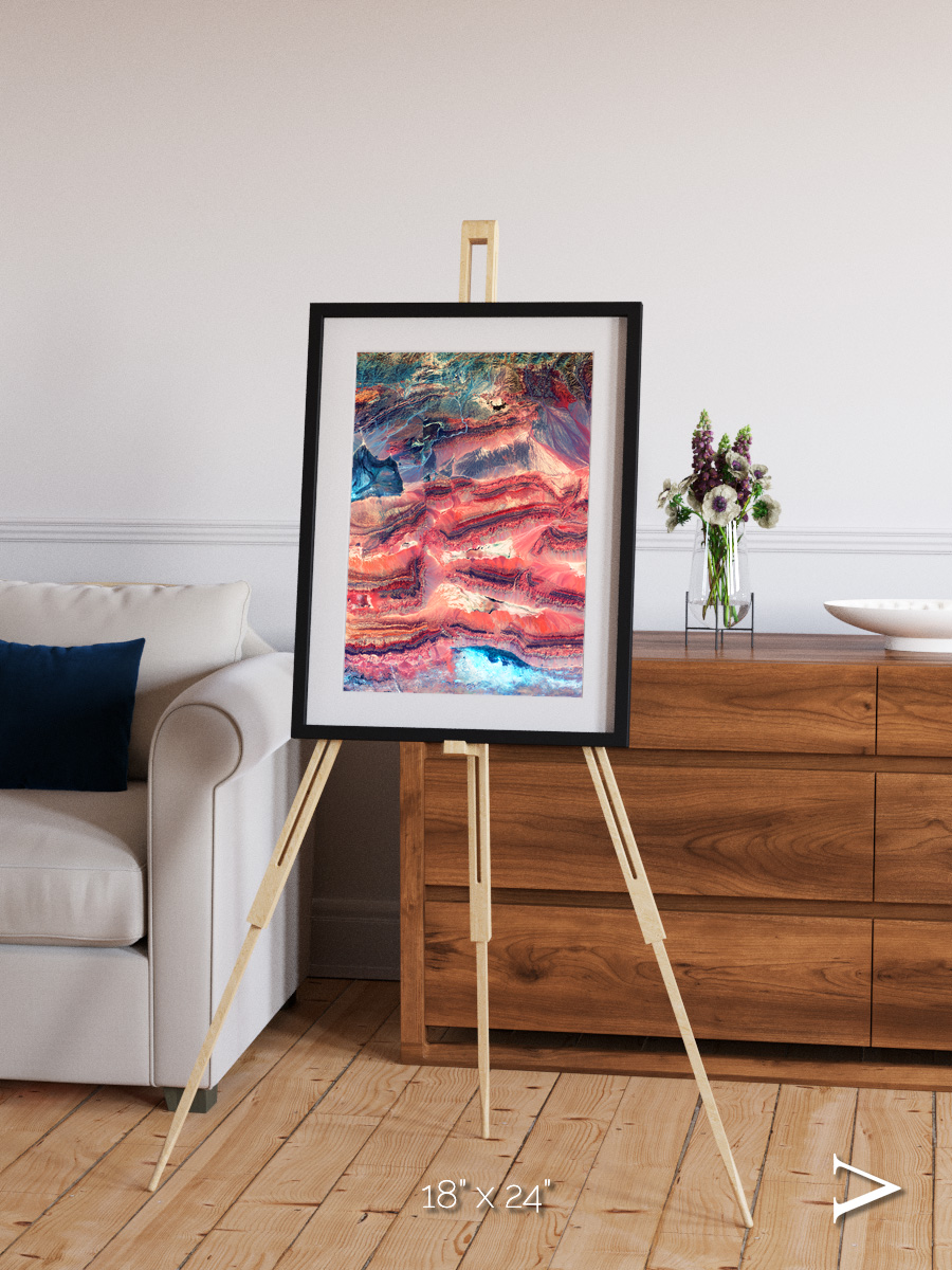 Fractured Earth, Western China Framed & Mounted Print