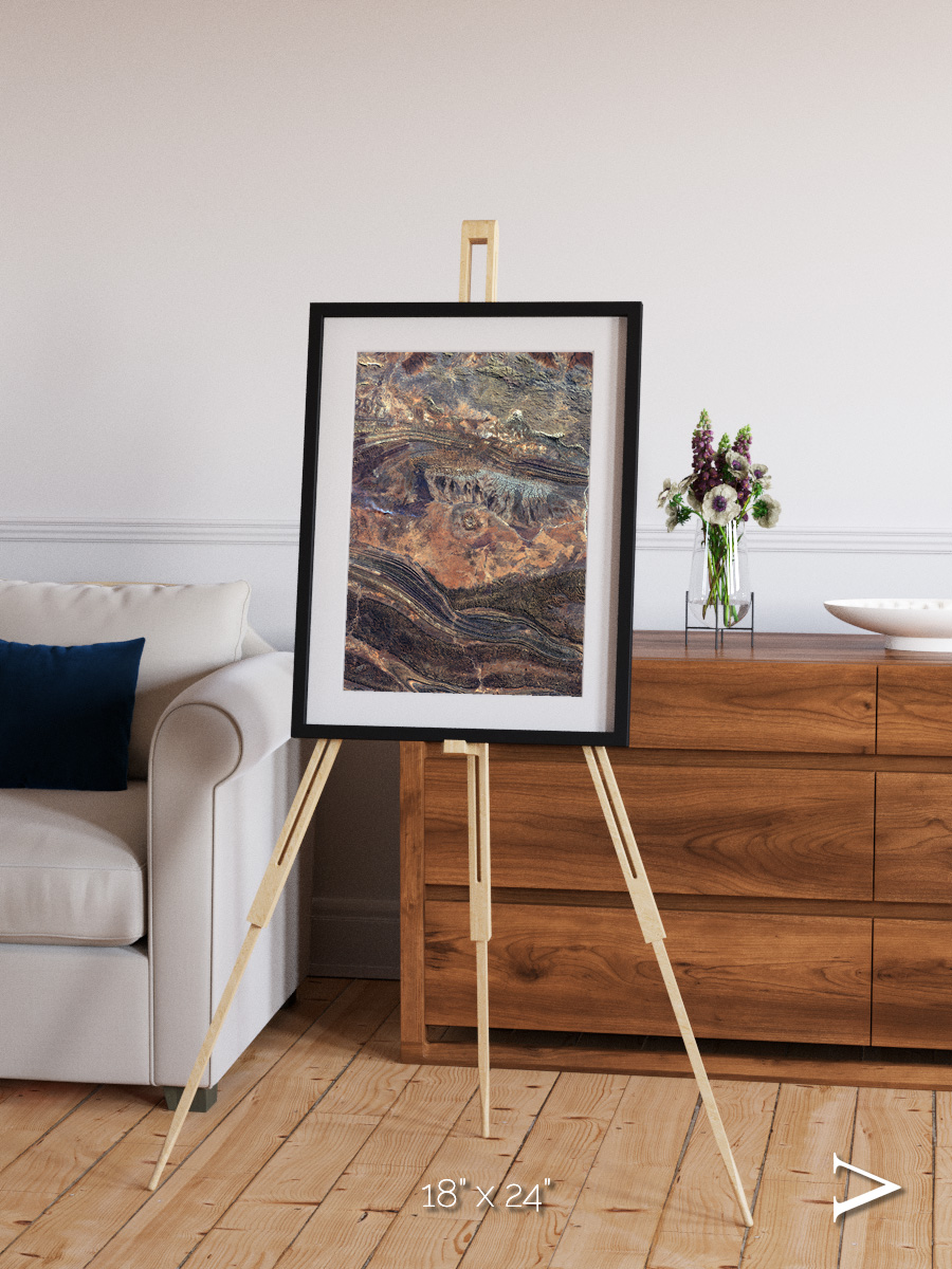 Volcanic Palette, Gosses Bluff Framed & Mounted Print