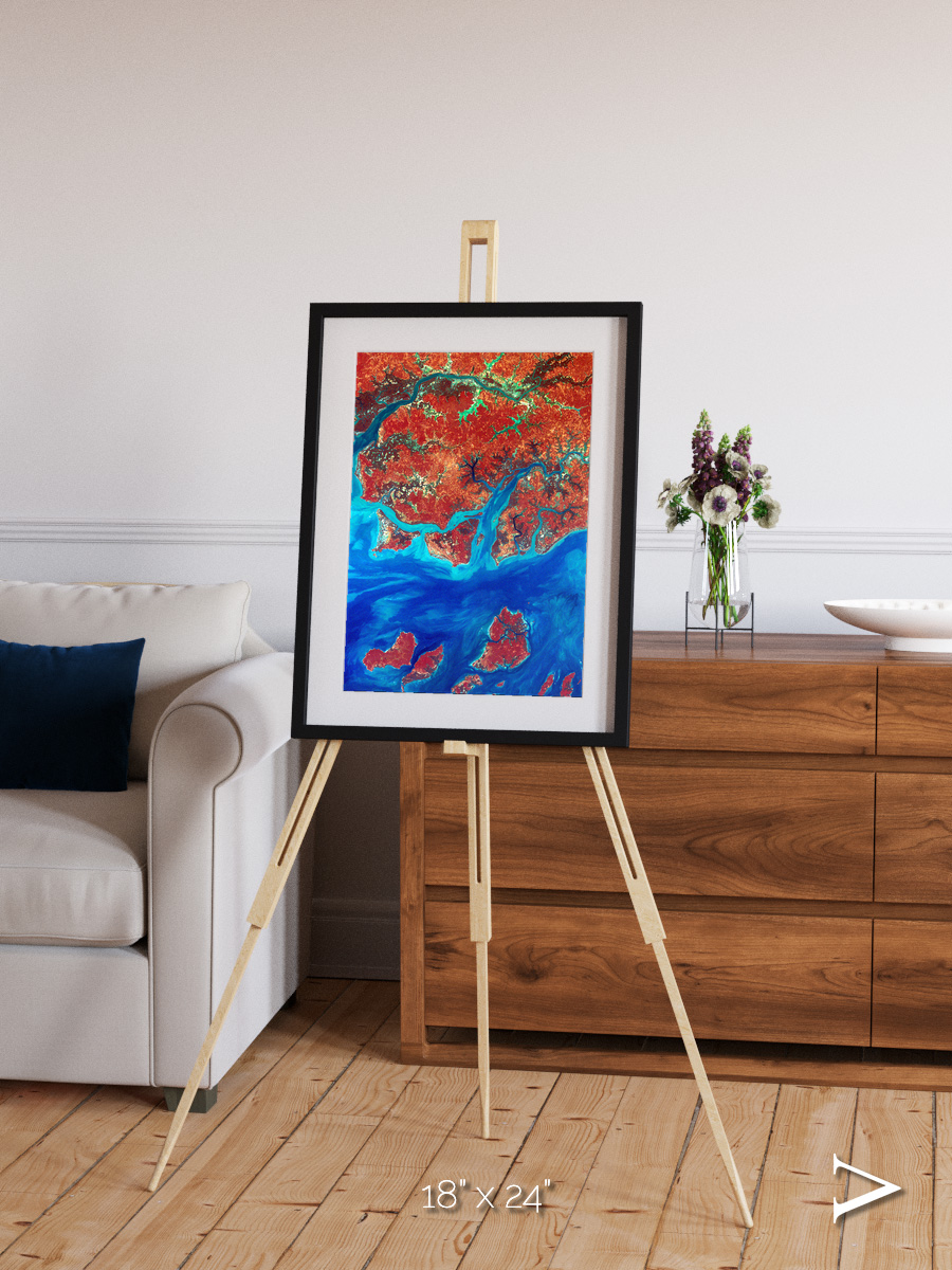 River and Plain, Guinea-Bissau Framed & Mounted Print