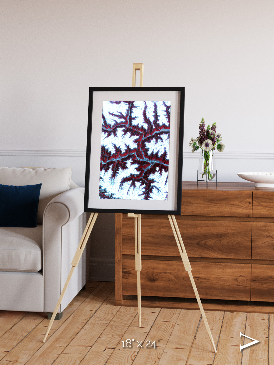 Ribbon River, Himalayas Framed & Mounted Print