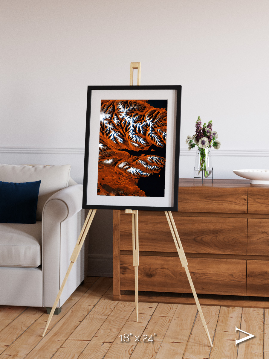 Striped Coast, Eyjafjörður Framed & Mounted Print