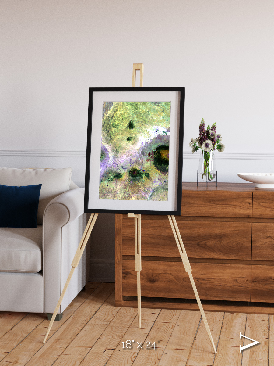 Folded Ridges, Kilimanjaro Framed & Mounted Print