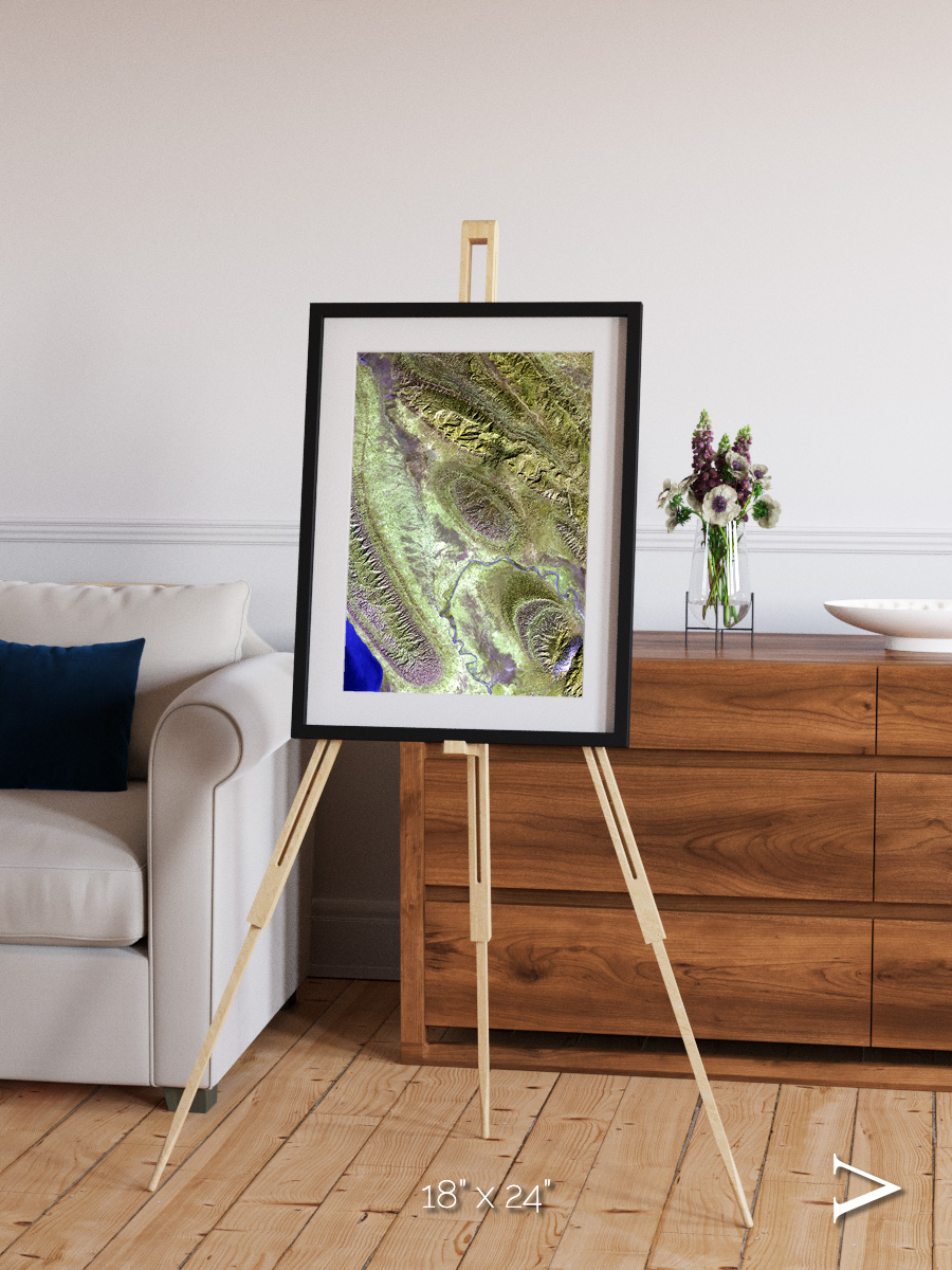 Channel Lines, Konari Iran Framed & Mounted Print