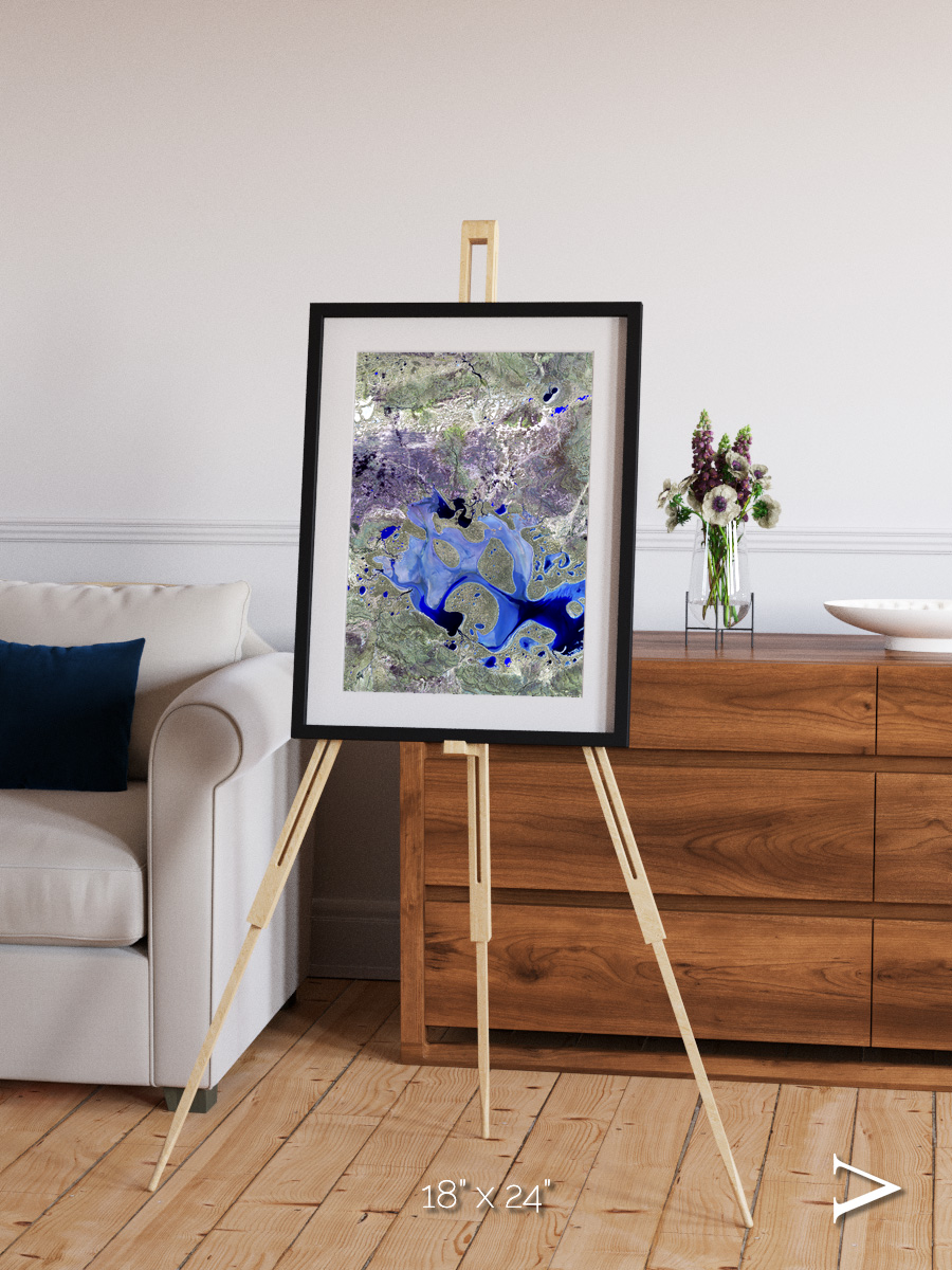 Lake Lines, Lake Carnegie Framed & Mounted Print
