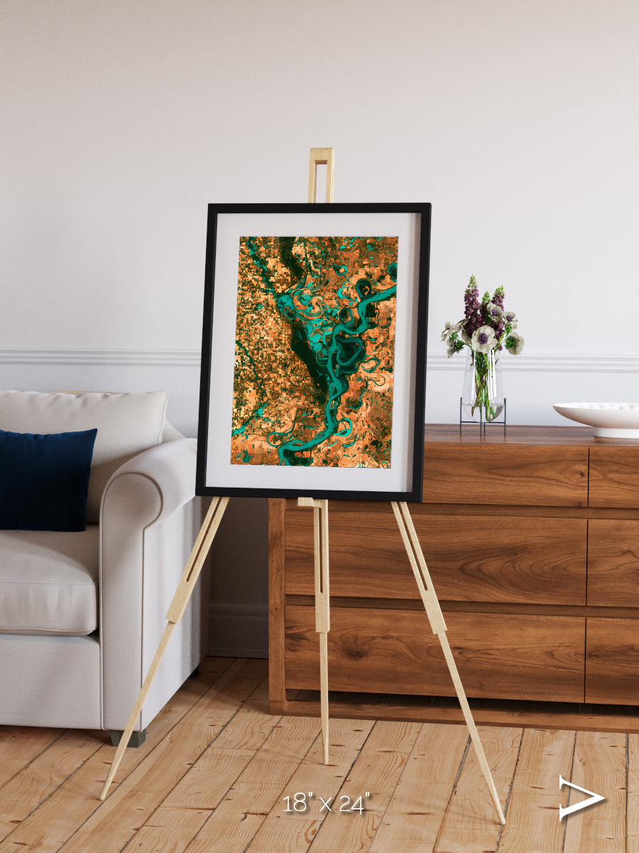 River’s Dance, Mississippi Framed & Mounted Print