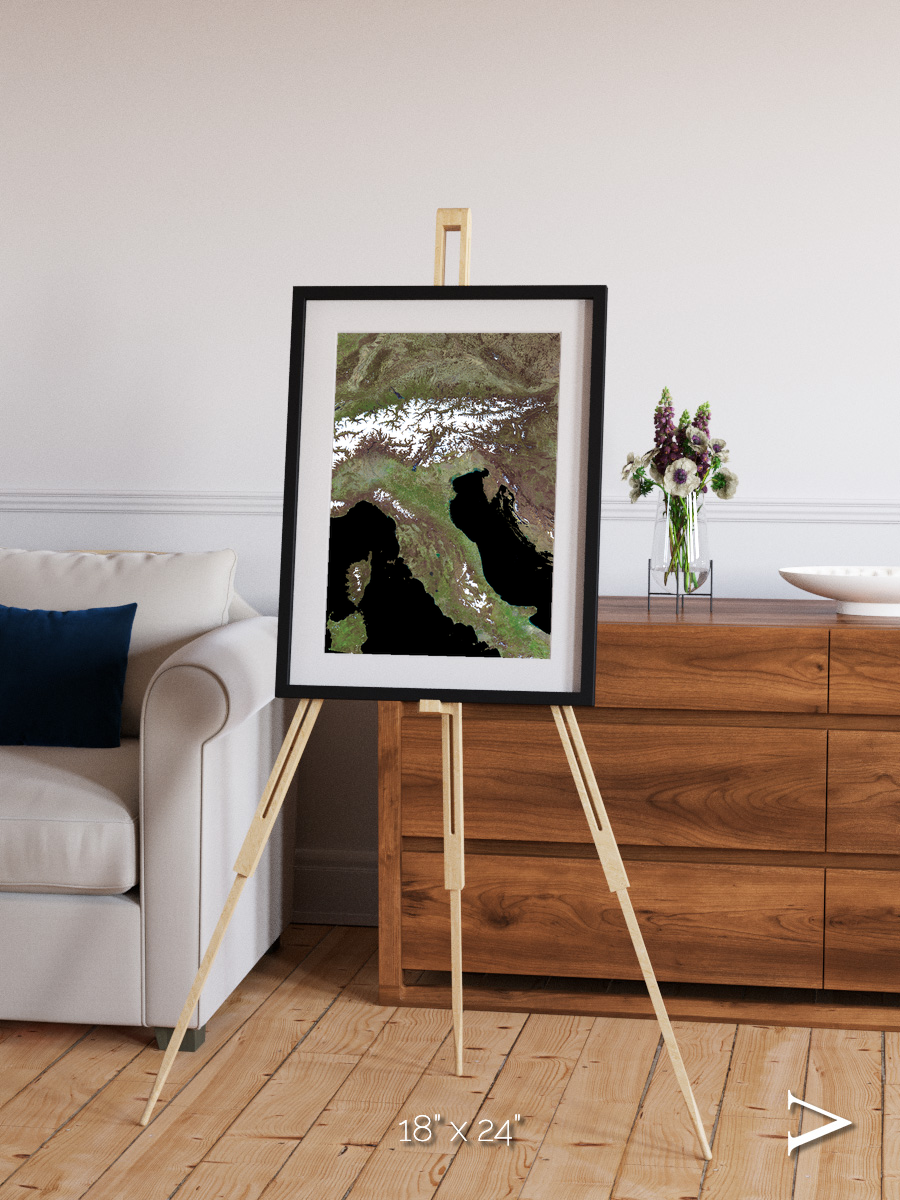 Tidal Patterns, Mediterranean Sea Framed & Mounted Print