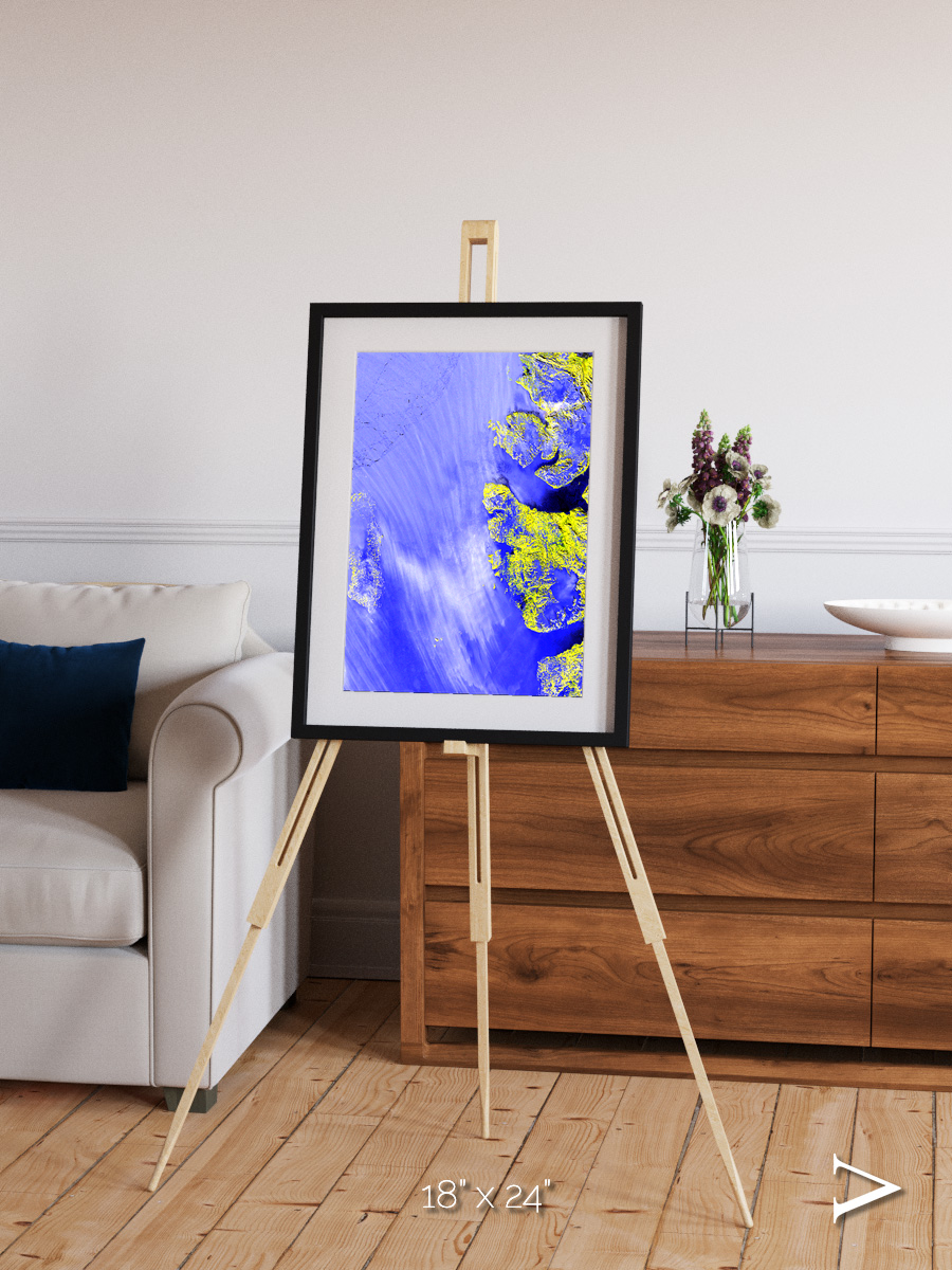 Islands in Snow, High Arctic Framed & Mounted Print