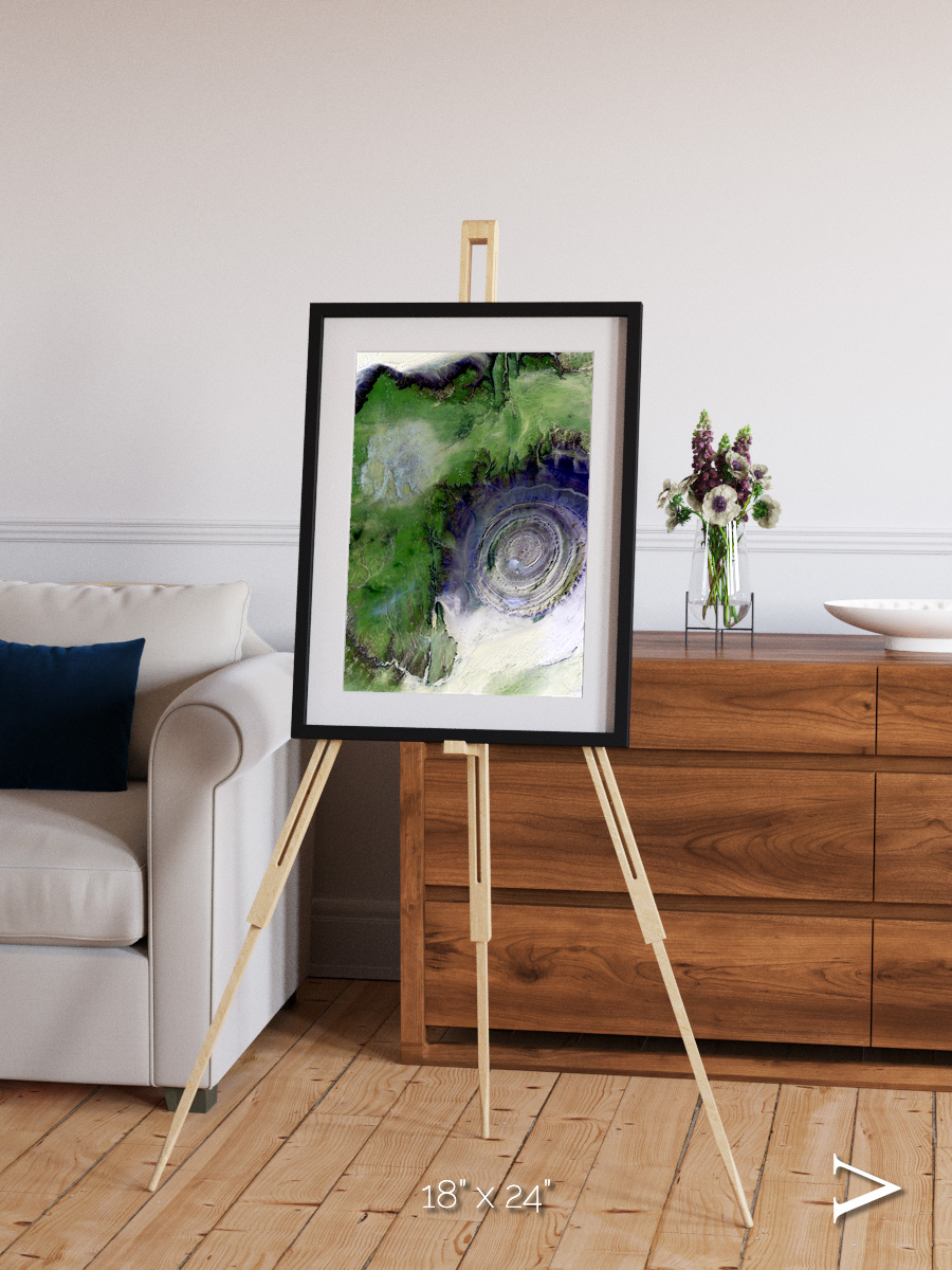 Dormant Giants, Richat Structure Framed & Mounted Print