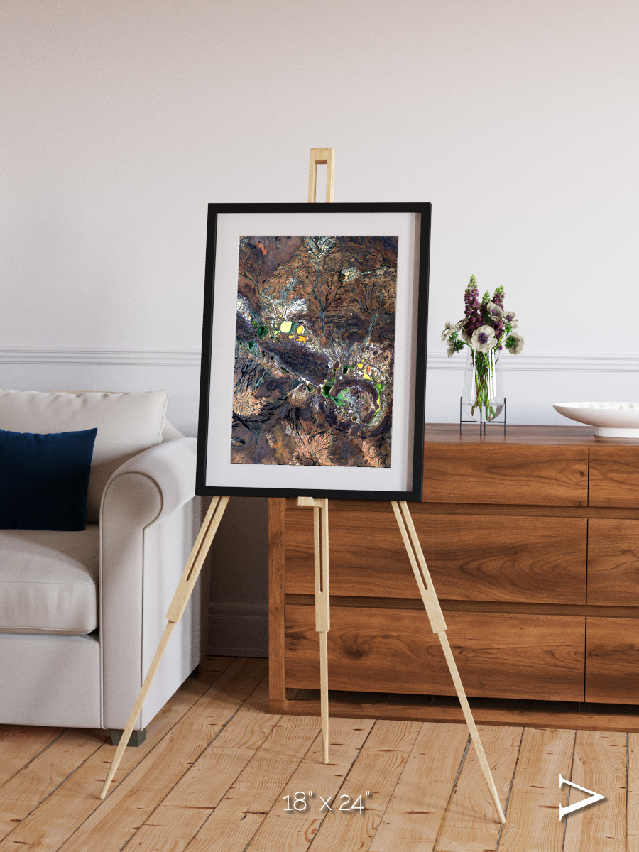 Ancient Impact, Shoemaker Crater Framed & Mounted Print