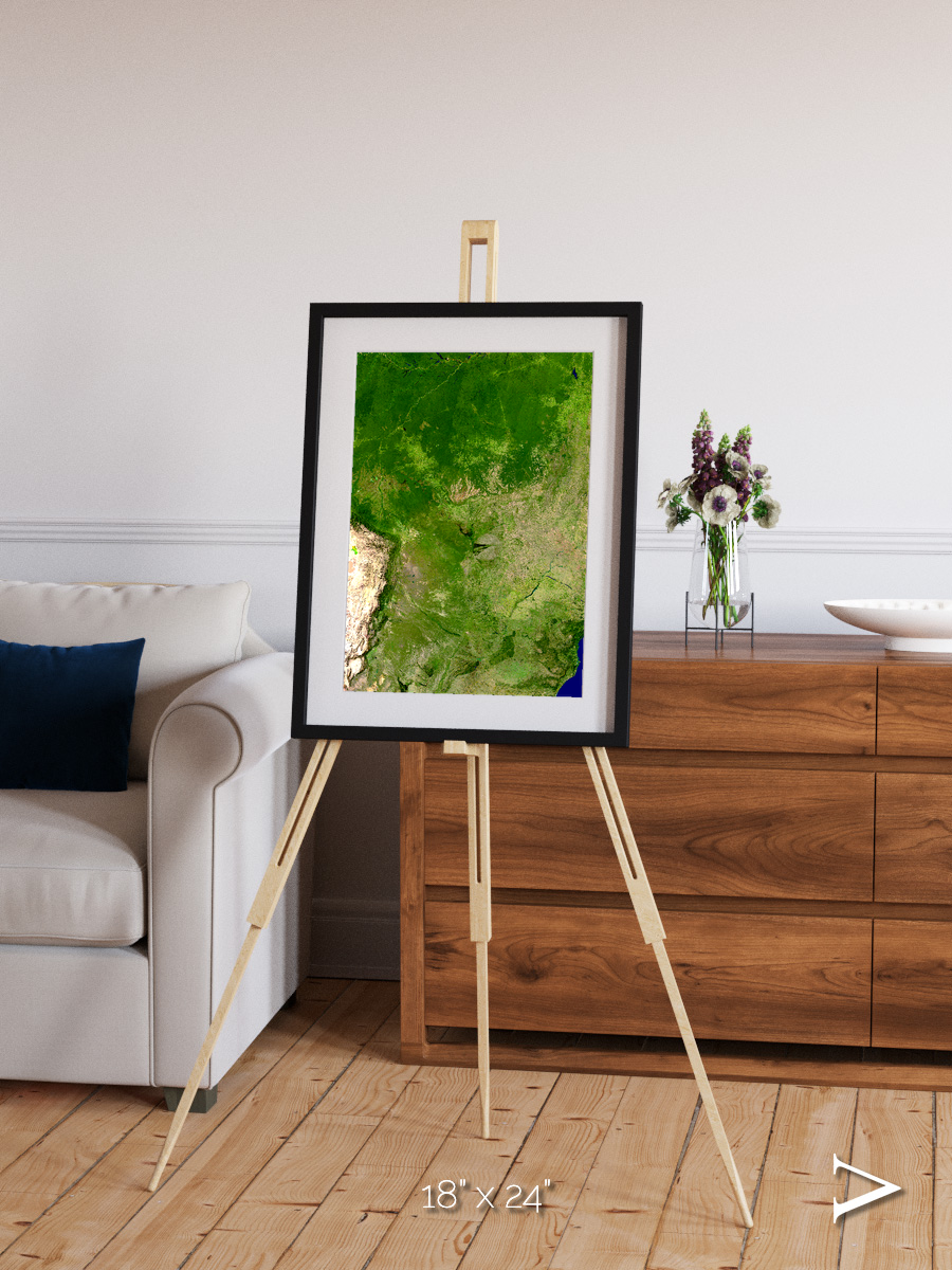 Ribbon River, South America Framed & Mounted Print