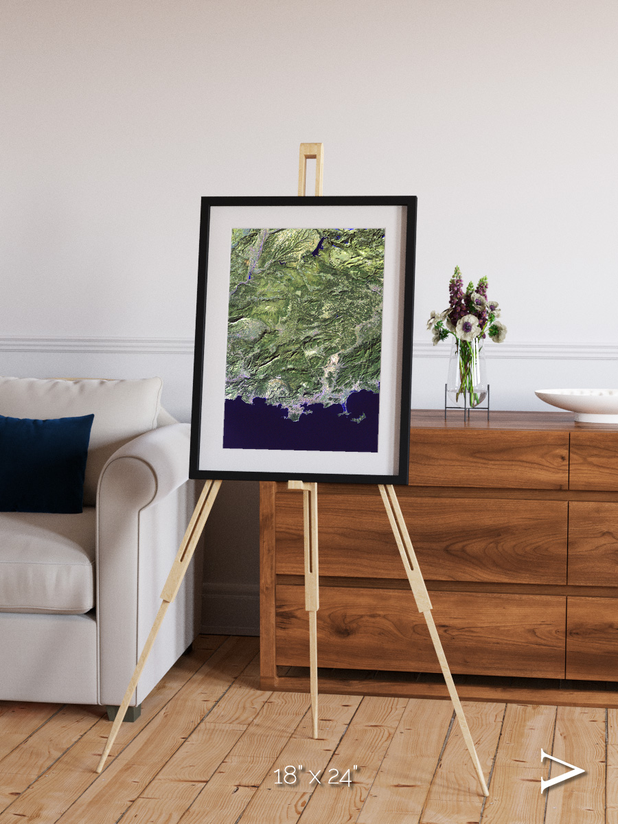 Bay and Shore, Southern Coast of France Framed & Mounted Print