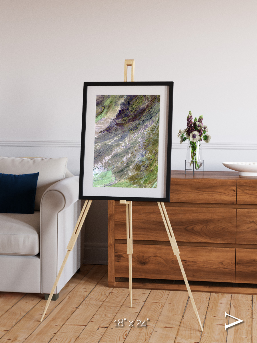 Rugged Relief, Sulaiman Mountains Framed & Mounted Print