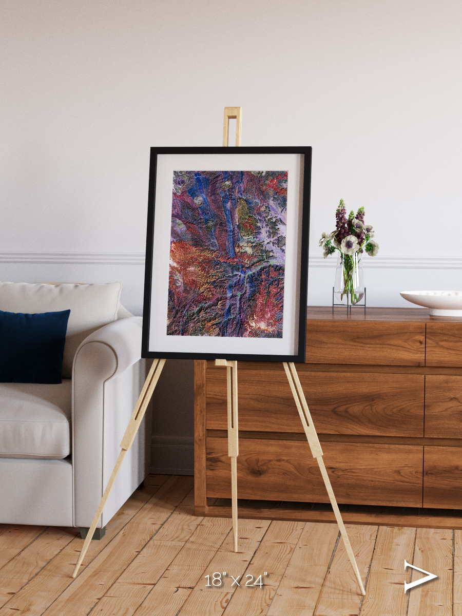 Geologic Tapestry, Asharah Fault Zone Framed & Mounted Print