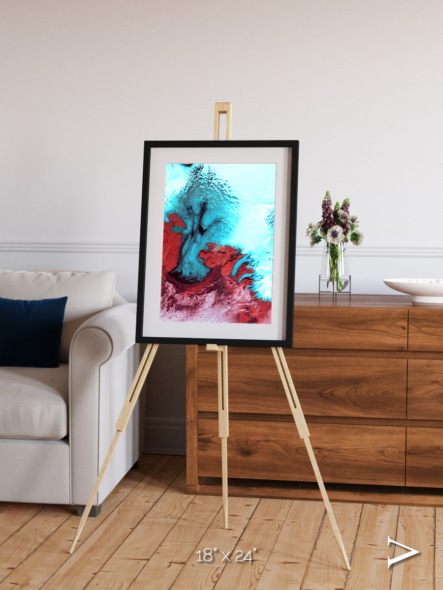 Polar Flow, Vatnajokull Glacier Ice Cap Framed & Mounted Print