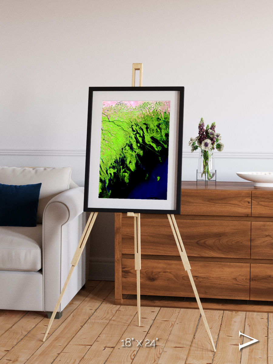 Delta Mosaic, Volga River Delta Framed & Mounted Print