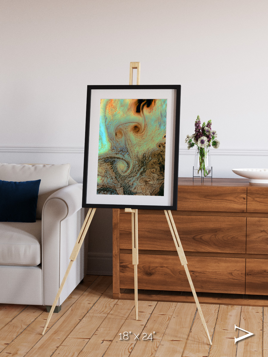 Atmospheric Patterns, Von Karman Vortices Framed & Mounted Print