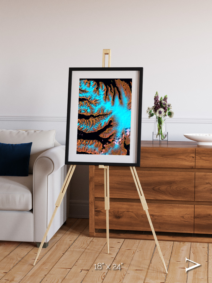 Frozen Currents, West Fjords Framed & Mounted Print