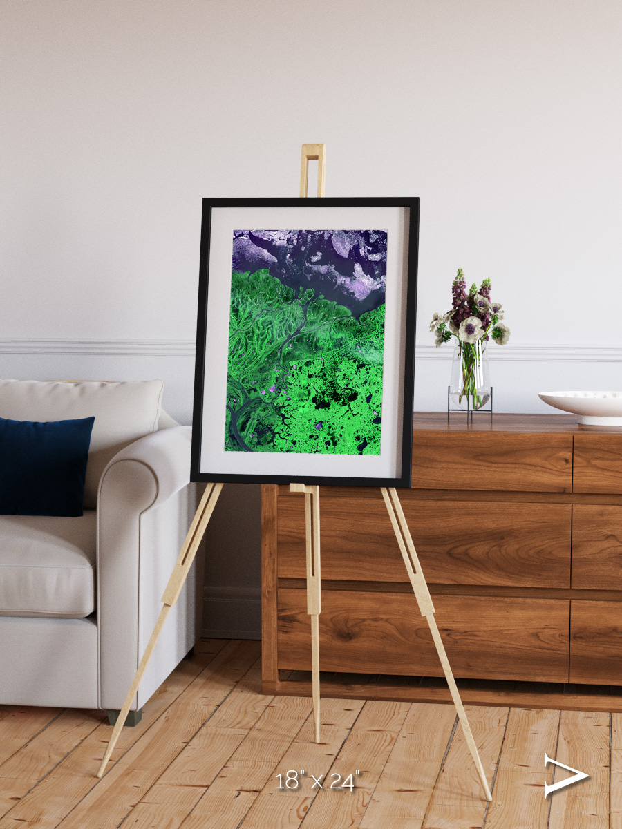 Polar Flow, Yukon Delta Framed & Mounted Print
