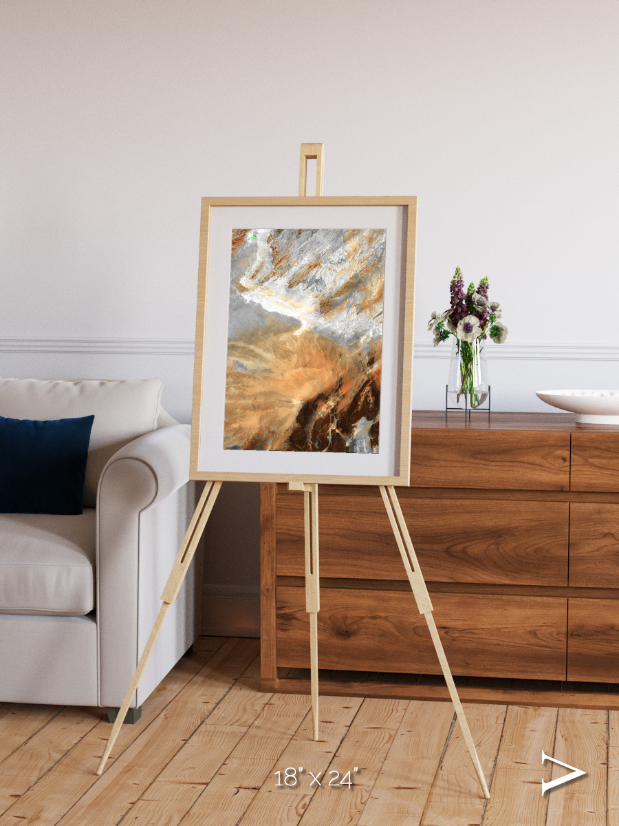 Etched Sands, Algerian Sahara Framed & Mounted Print