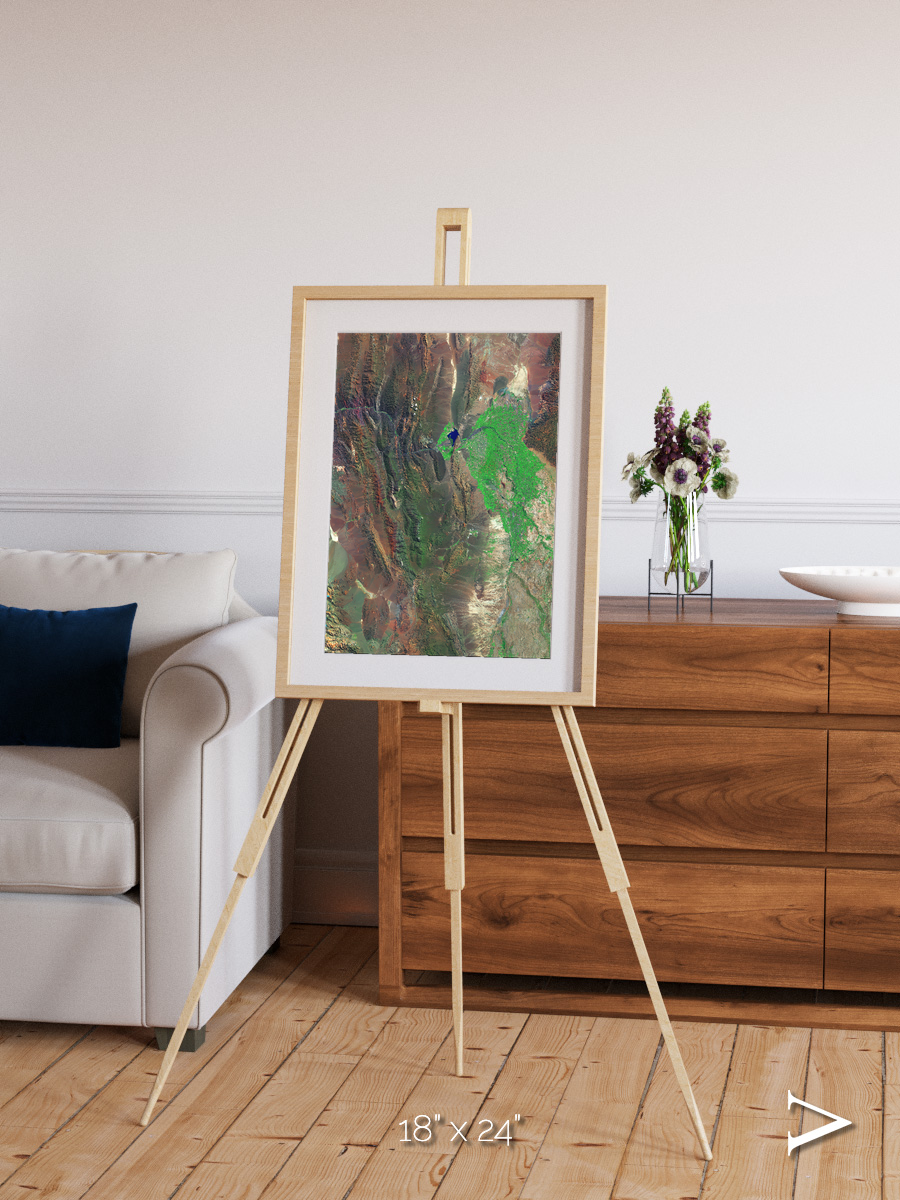 Channel Lines, Barreal Blanco Framed & Mounted Print