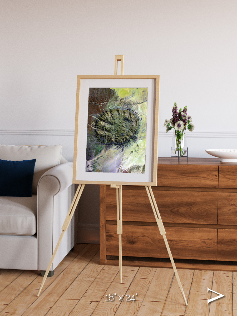 Windwritten Dunes, Brandberg Massif Framed & Mounted Print