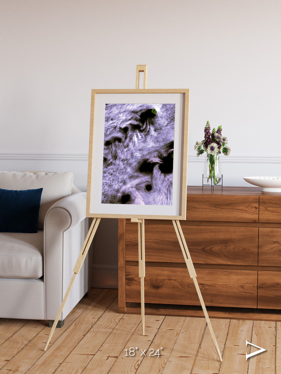 Vortices over Broutona, Kuril Islands Framed & Mounted Print