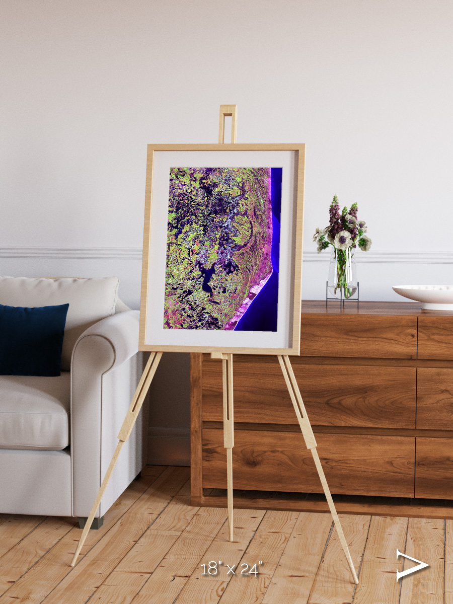 Wetland Mosaic, Cabo San Antonio Framed & Mounted Print