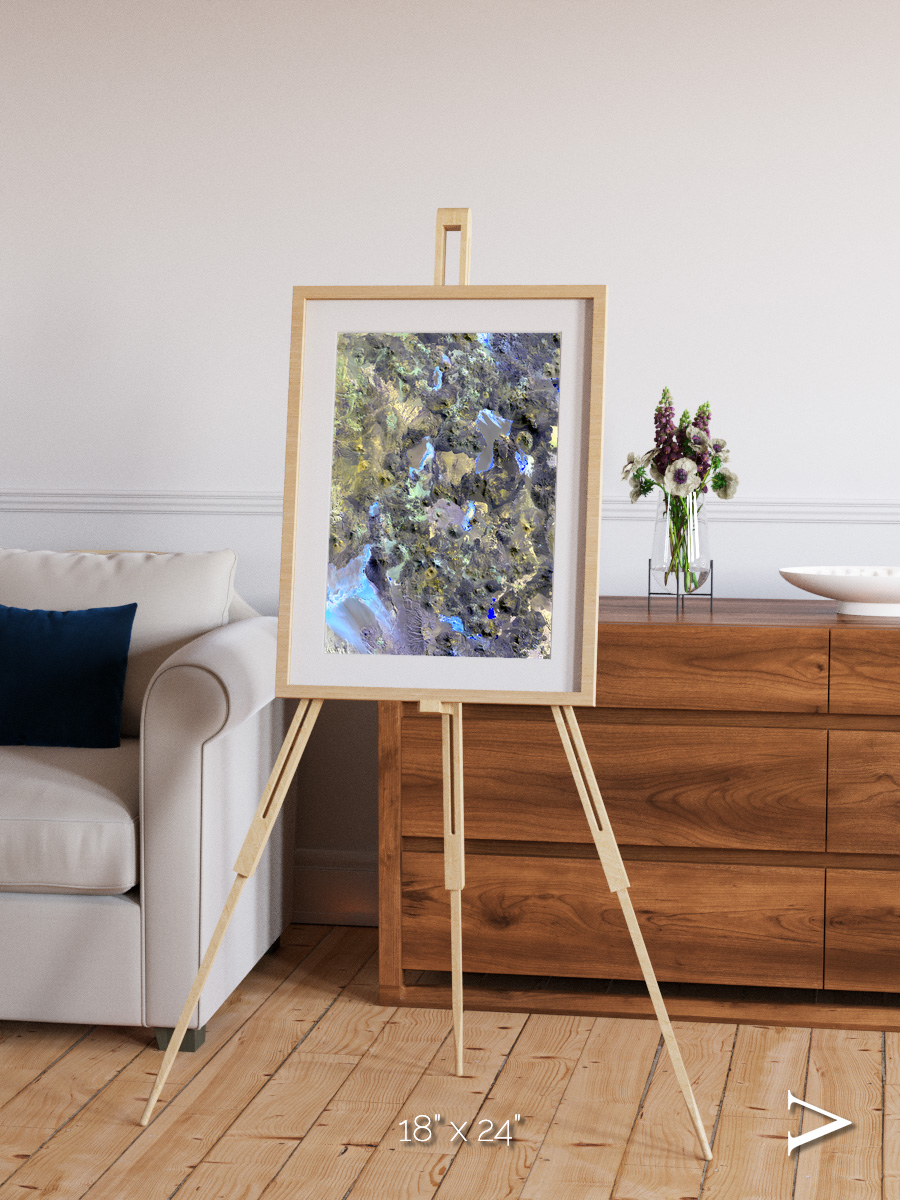 Lava Lines, Chilean Volcanoes Framed & Mounted Print