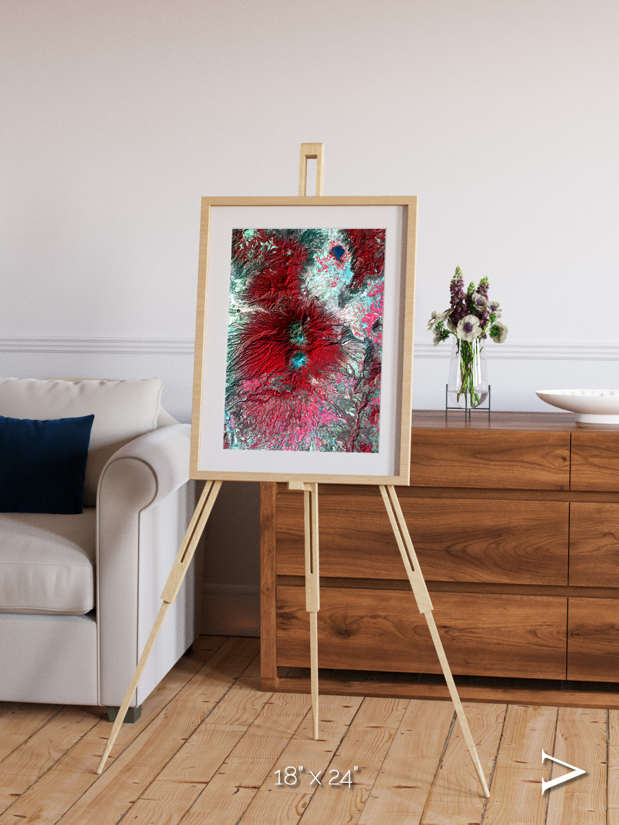 Lava Lines, Colima Volcano Framed & Mounted Print