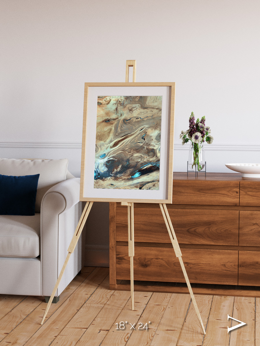 Saline Patterns, Dasht-e Kevir Framed & Mounted Print