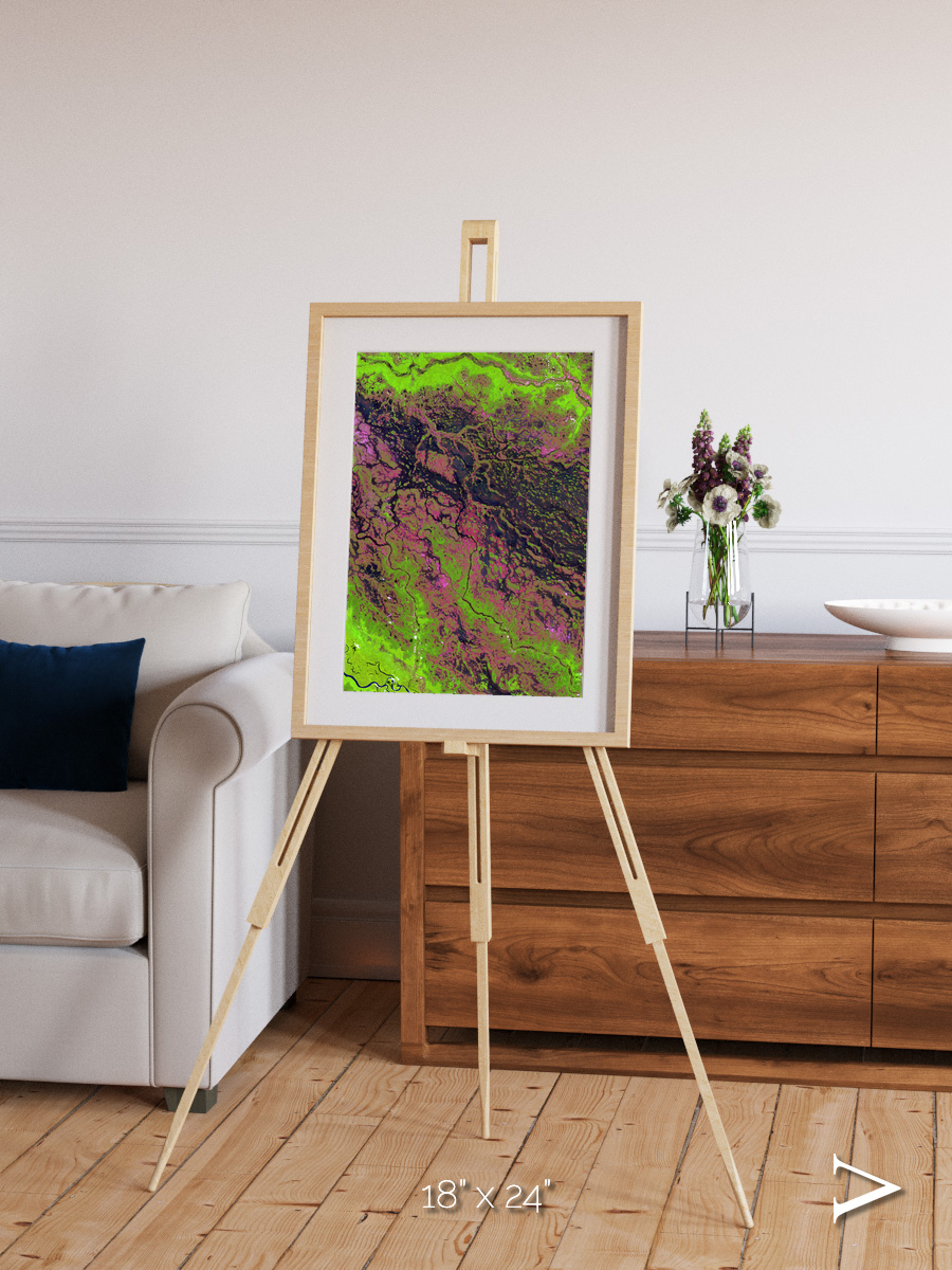 Channel Lines, Demini River Framed & Mounted Print
