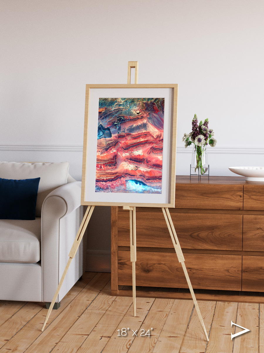 Fractured Earth, Western China Framed & Mounted Print