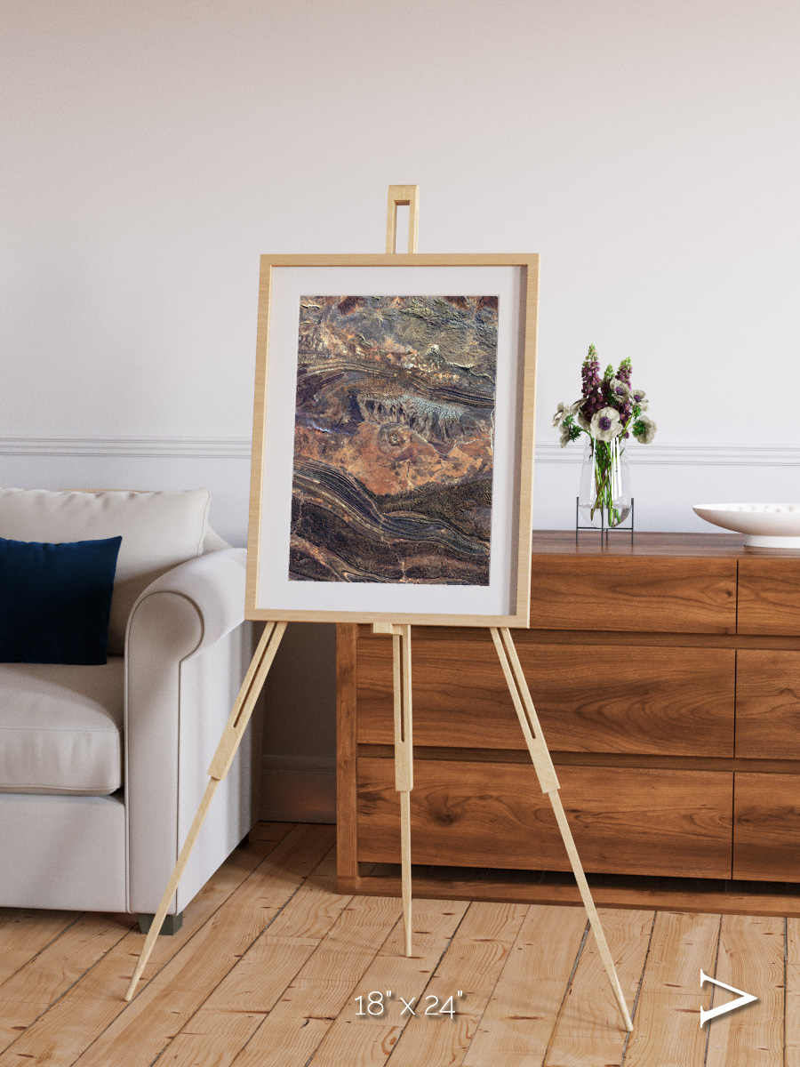 Volcanic Palette, Gosses Bluff Framed & Mounted Print