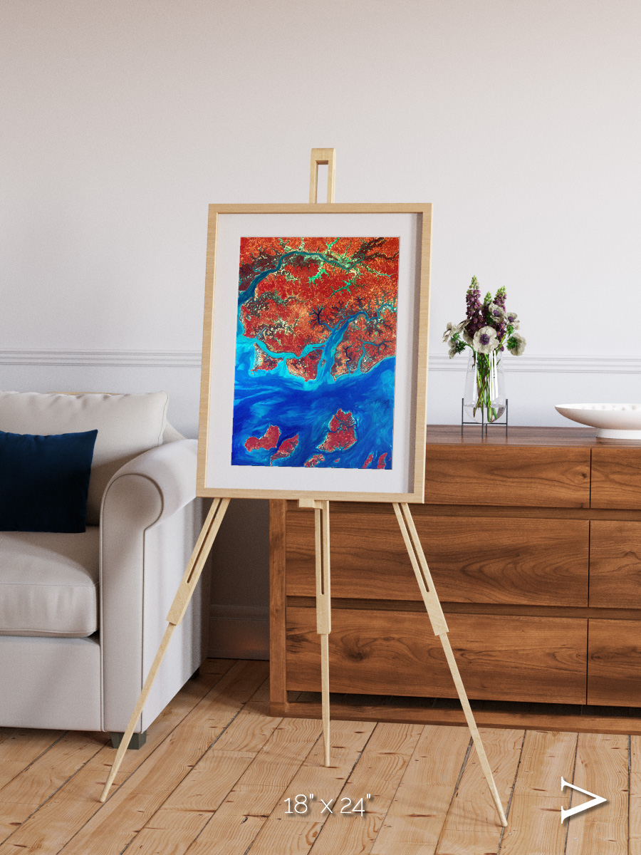 River and Plain, Guinea-Bissau Framed & Mounted Print